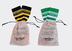 "Striped" crew socks | GREEN/WHITE and BLACK/YELLOW via Good Guys Go Vegan