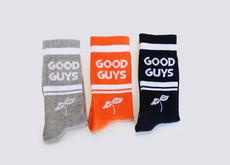 "Go Vegan" crew socks | ORANGE/GREY/INDIGO via Good Guys Go Vegan