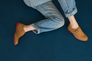 ABBEY Mustard vegan suede buckle shoes | warehouse sale from Good Guys Go Vegan