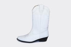 LUCKY high top vegan western boots | WHITE Veg Leather via Good Guys Go Vegan