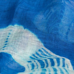 Marrakech Blue Tie-Dye Linen Scarf from Heritage Moda