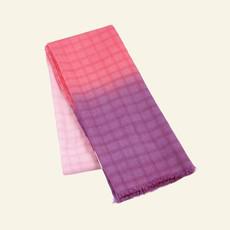 Handwoven Ombré Purple Pink Pure Wool Scarf via Heritage Moda