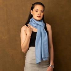 Powder Blue Cashmere Scarf via Heritage Moda