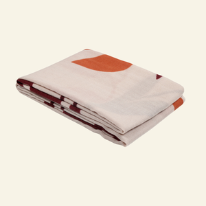 Luxury Wool-Silk Scarf – Hand-Painted Sand with Rust & Amber Floral Accents from Heritage Moda