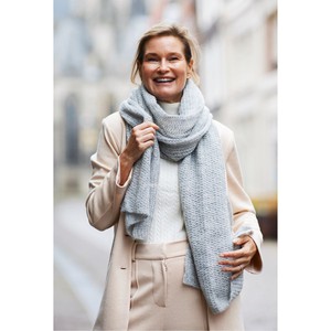 Handknit Soft Light Grey Alpaca Scarf from Heritage Moda