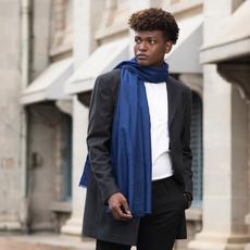 Men's Navy Blue Cashmere Scarf via Heritage Moda