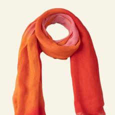 Orange Pink Ombré Linen Scarf via Heritage Moda