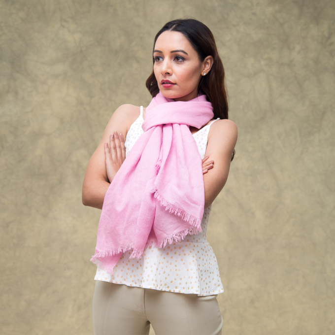 Soft Pink Cashmere Scarf from Heritage Moda