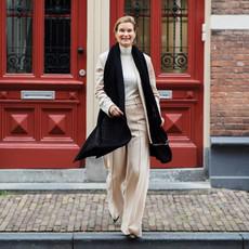 Handknit Soft Black Alpaca Scarf via Heritage Moda