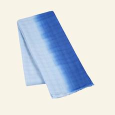 Handwoven Dip-Dye Blue Oversized Wool Scarf via Heritage Moda