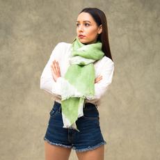 Oxley Green And White Tie-Dye Scarf via Heritage Moda