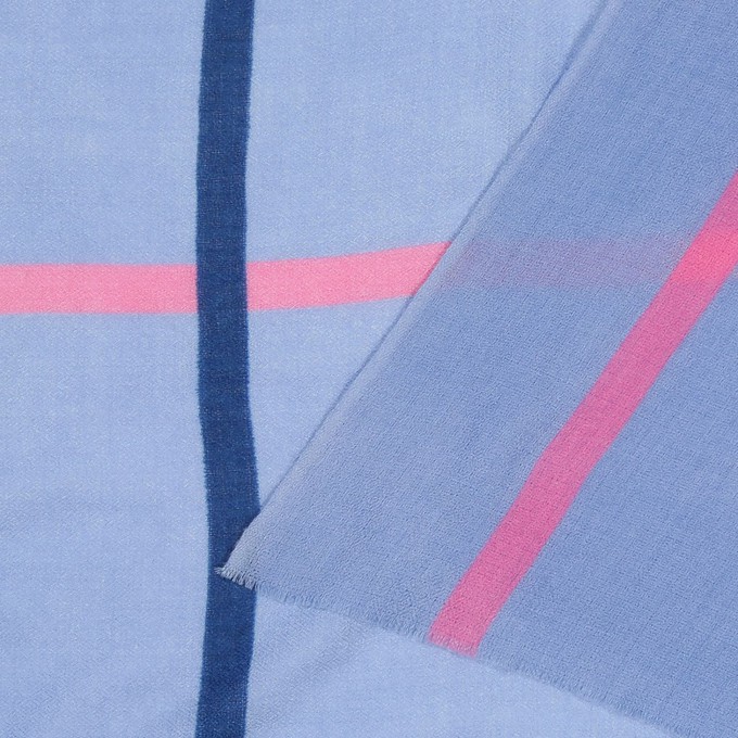 Handpainted Light Blue Wool Silk Scarf from Heritage Moda