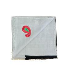 Handmade Wool Silk Black Grey Scarf via Heritage Moda