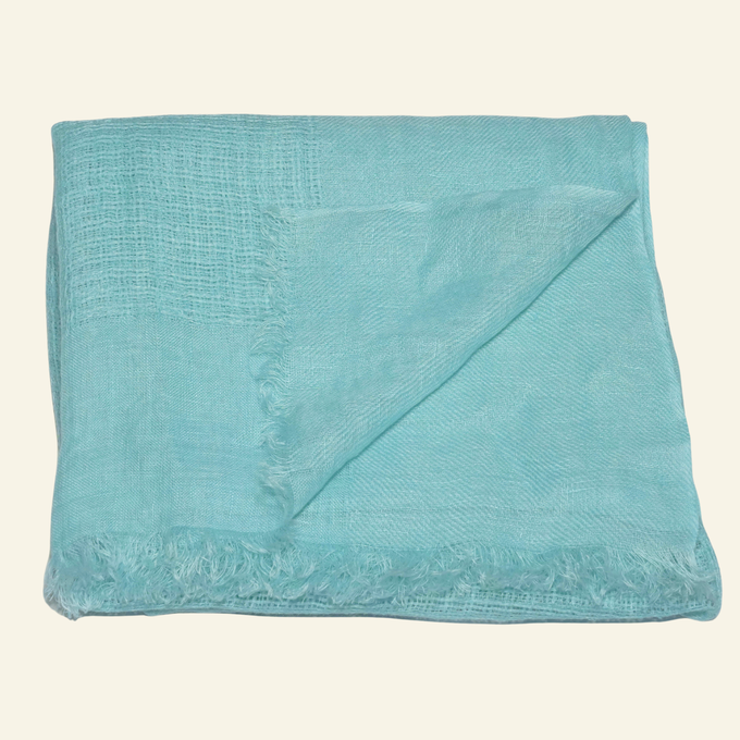 Soft Pastel Blue Linen Scarf from Heritage Moda