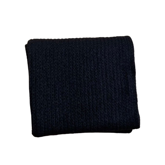Handknit Soft Black Alpaca Scarf from Heritage Moda