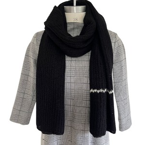 Handknit Soft Black Alpaca Scarf from Heritage Moda