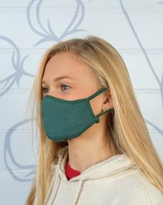 Hemp & Organic Cotton Face mask, Three Layer - Made of 100% natural fibres and natural dyes in Nepal - Blue, White, black and green van Himal Natural Fibres
