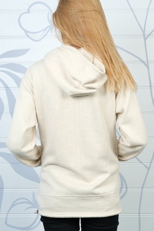 Ladies Hemp and Cotton fleece Hoody - Cream Jumper from Himal Natural Fibres