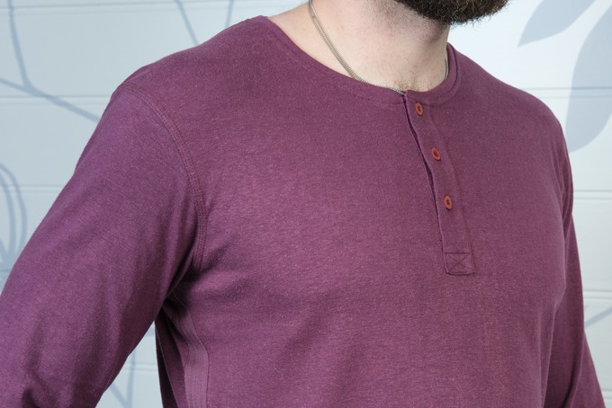 Mens Wild hemp and Organic Cotton Henley shirt from Himal Natural Fibres