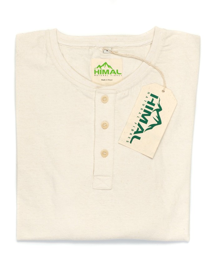 Mens Wild hemp and Organic Cotton Henley shirt from Himal Natural Fibres