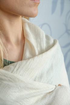 Organic Hemp and Cotton Shawl, available in orange, blue, green and grey van Himal Natural Fibres
