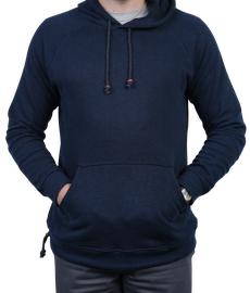 Mens Hemp and Cotton fleece Hoody - Blue via Himal Natural Fibres