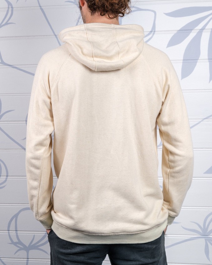 Mens Hemp and Cotton fleece Hoody - Cream Jumper from Himal Natural Fibres