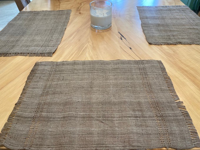 Handloom Place mats - Made of Himalayan Nettle fabric - Rustic from Himal Natural Fibres