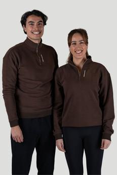 [PF65.Wood] Quarter Zip Sweater - Walnut Brown via Iron Roots