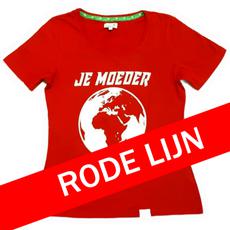 Bio – Rode Lijn demo shirt (strak/wijd) via Je Moeder