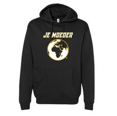Hoodie zwart met gouden rand (unisex, M-L) via Je Moeder