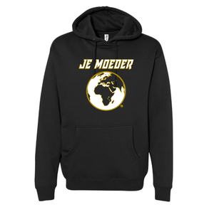 Hoodie zwart met gouden rand (unisex, M-L) from Je Moeder