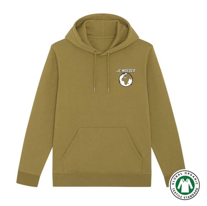BIO Hoodie olijfolie (unisex, S/M/L/XL) from Je Moeder