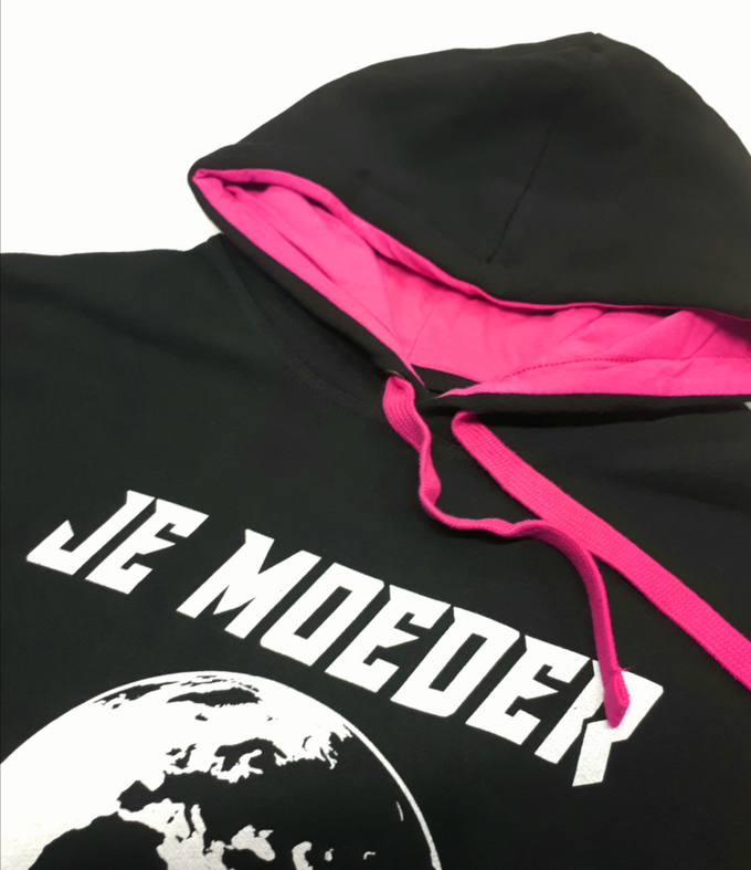 Hoodie ZwartRood/-Groen/-Roze (unisex, S) from Je Moeder