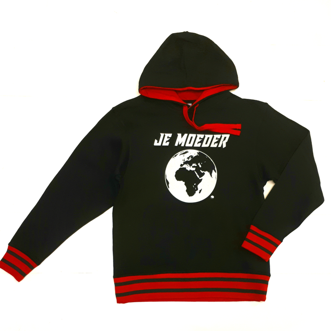 Hoodie ZwartRood/-Groen/-Roze (unisex, XS/S/M) from Je Moeder