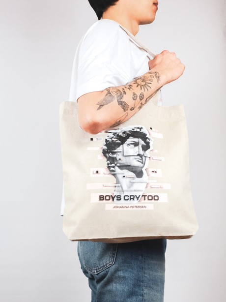 CREAM - BOYS CRY TOO - TOTE BAG from JOHANNA PETERSEN