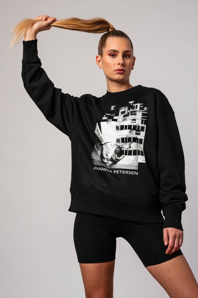 BLACK JAILED SWEATSHIRT from JOHANNA PETERSEN