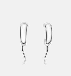 Gili bold sculptural single earring | Sterling Silver - White Rhodium via Joulala