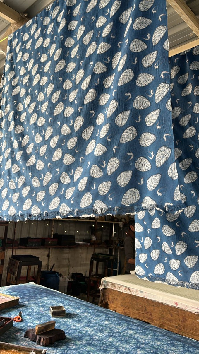 NEW! Amber Cotton Muslin SCARF Indigo from JULAHAS