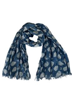 NEW! Amber Cotton Muslin SCARF Indigo via JULAHAS