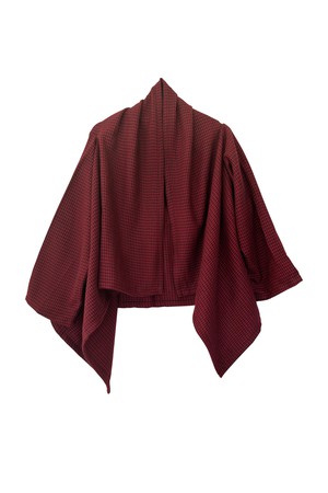 NEW! Short Wool Cape Coat Cocoon Black Red from JULAHAS