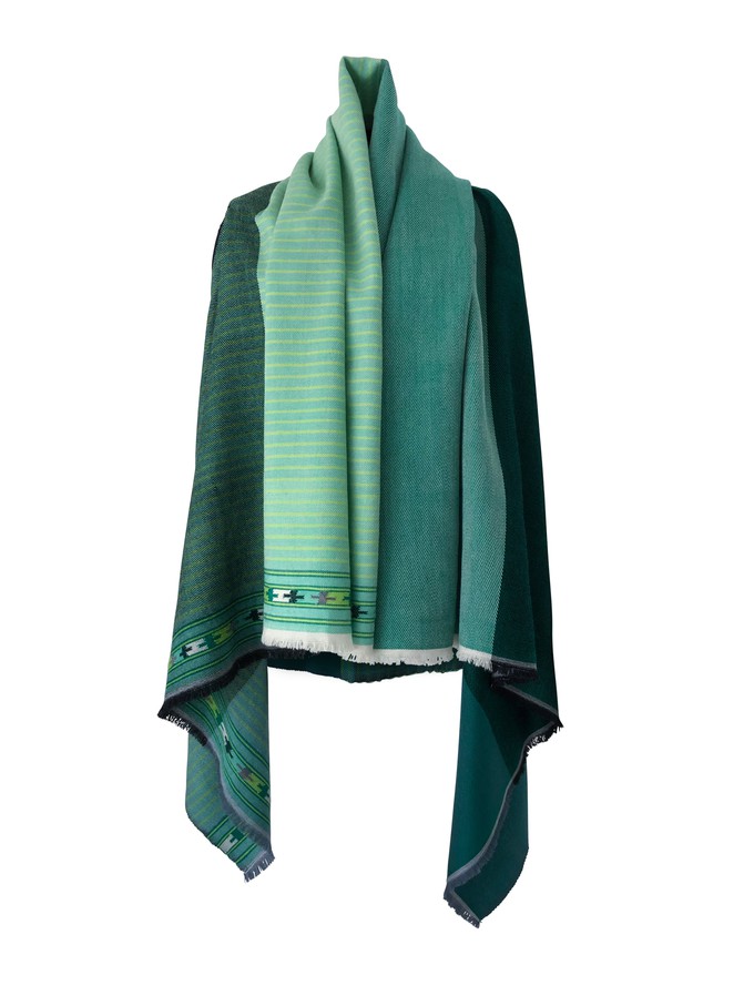 PETITE Light Wool Cape Fusion Green from JULAHAS