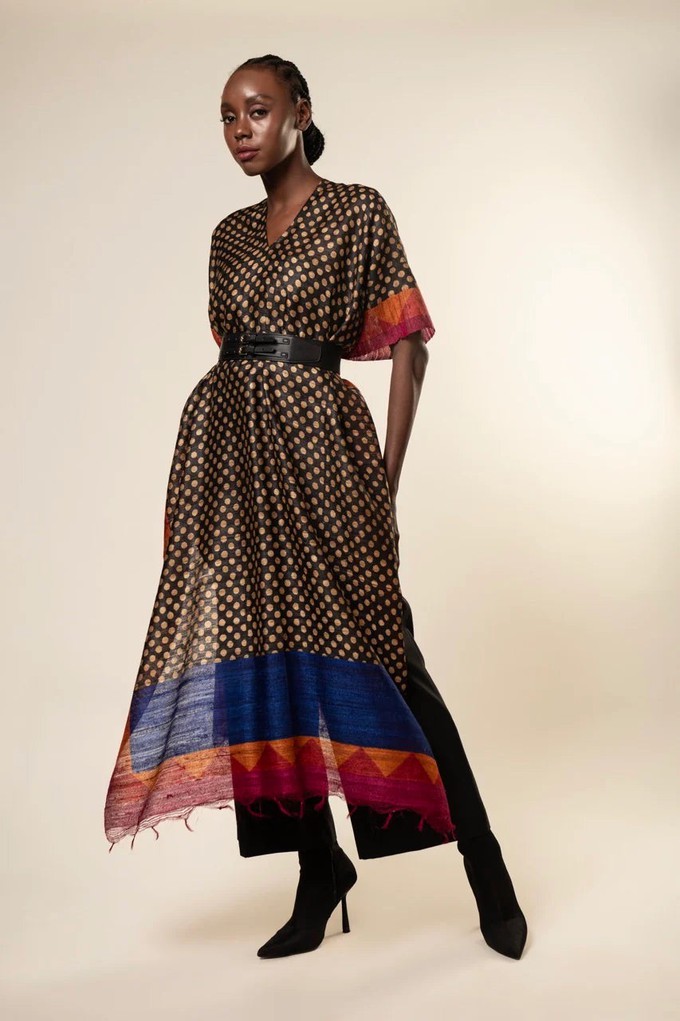 NEW! 3-in-1 Peace Silk Poncho Gold Polka from JULAHAS