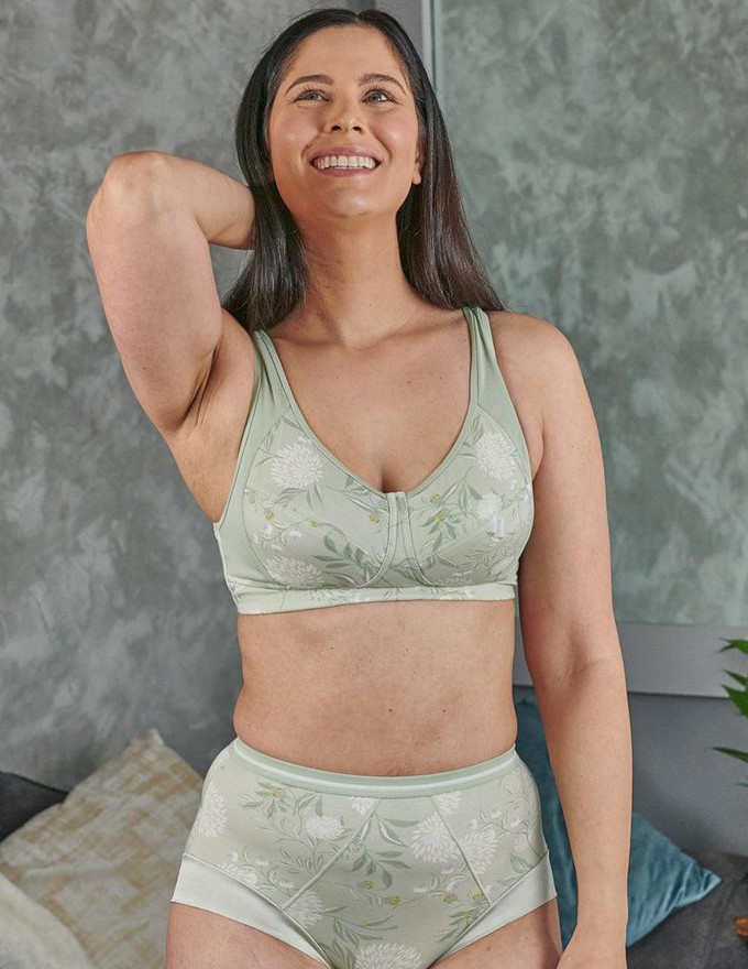 Valentina - Silk Back Support Full Cup Non Wire Organic Cotton Bra from JulieMay Lingerie