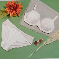 Ivory-Underwired Silk & Organic Cotton Full Cup Bra with removable paddings via JulieMay Lingerie