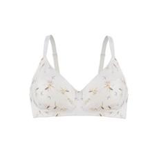 Ditsy Floral - Silk & Organic Cotton Smooth T-Shirt Wireless Bra via JulieMay Lingerie