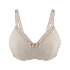 Ivory-Supportive Non-Wired Silk & Organic Cotton Full Cup Bra with removable paddings via JulieMay Lingerie