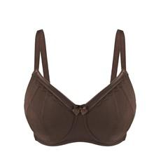 Cocoa-Supportive Non-Wired Silk & Organic Cotton Full Cup Bra with removable paddings via JulieMay Lingerie