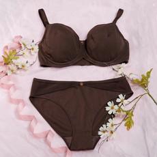 Cocoa-Underwired Silk & Organic Cotton Full Cup Bra with removable paddings via JulieMay Lingerie