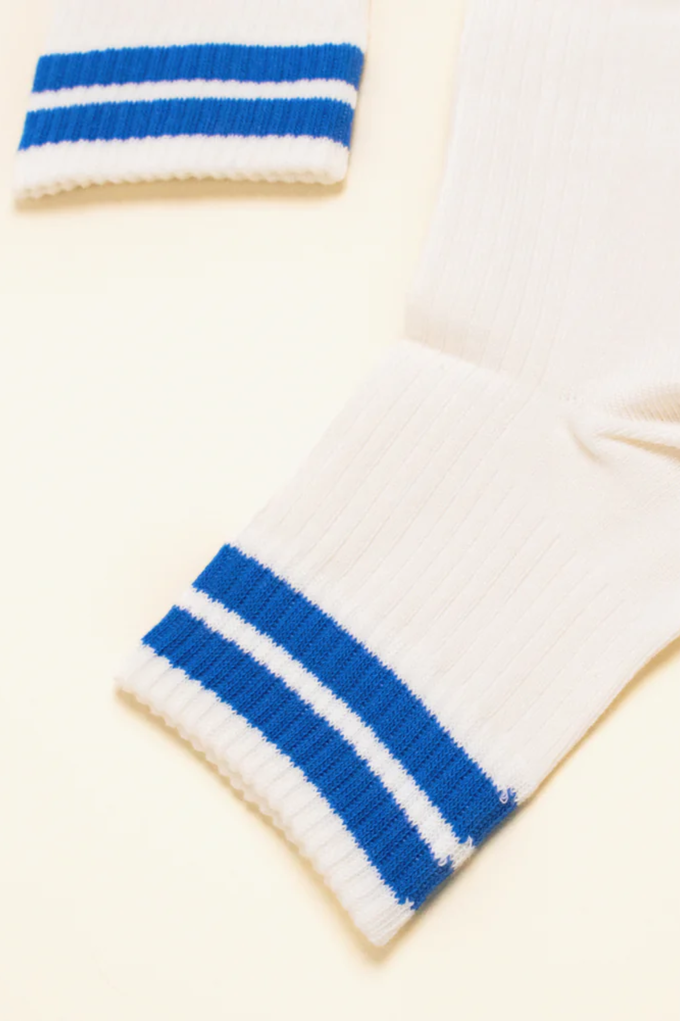 Popeia Organic Cotton Socks Ankle Blue Stripes from Jyoti - Fair Works